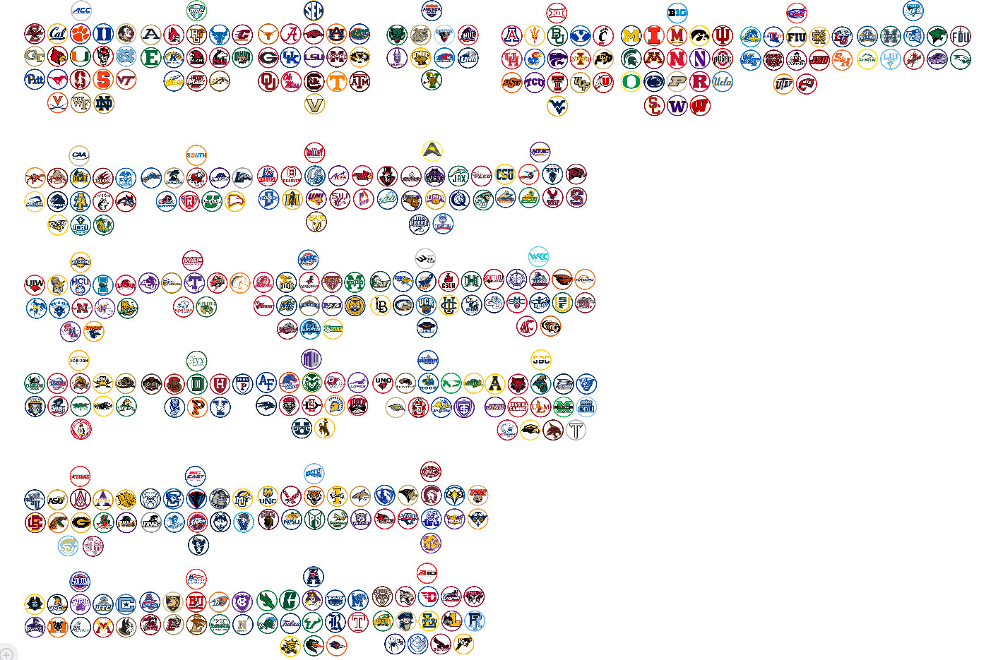 Handcrafted D1 Collage Hoops Fan Standing 2" Magnets Conference or All 364 teams