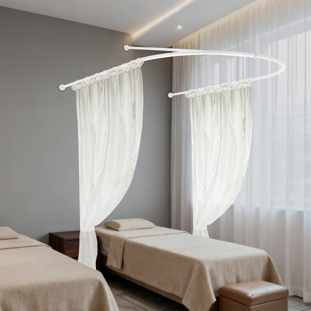 U-Shaped Privacy Partition Curtain Rod for Versatile Space Separation