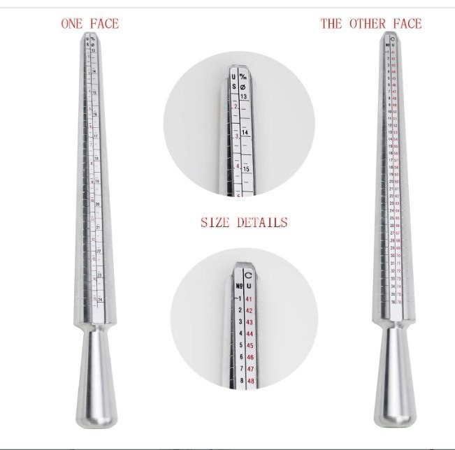 Ring Sizer Measuring Tool Ring Mandrel Ring Measurer Ring Sizing Kit Measure Fin