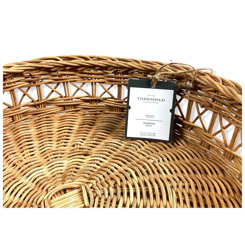 Threshold™ - Round Multi Weave Rattan Tray 191908748023
