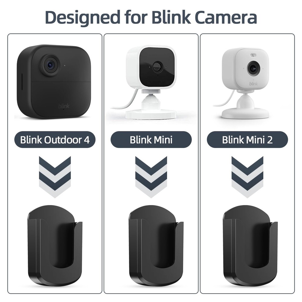 3 Pack Blink Camera No Drilling Screws Wall Mount Bracket, Adhesive Black
