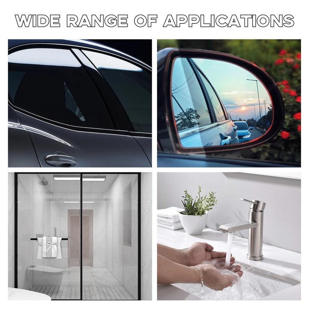 Ohleats 2PCS Small Silicone Window Squeegee, Auto Windshield Black+black