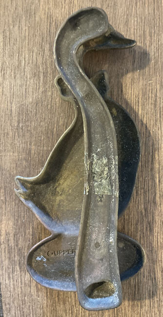 Brass Goose Doorknocker - Weathered