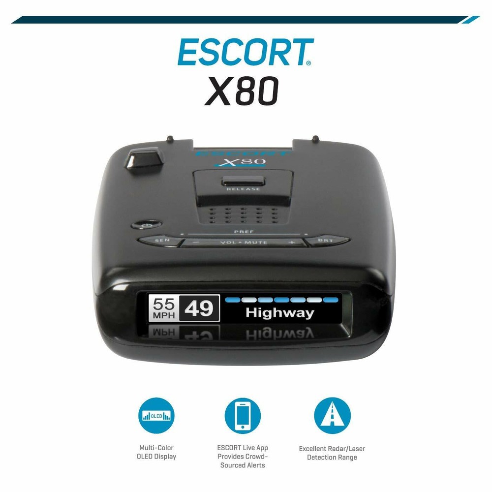 ESCORT X80 Radar Laser Detector with Bluetooth - NEW