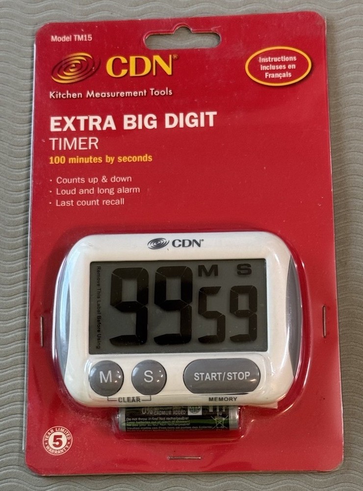 NEW CDN Kitchen Measement Tools Model TM15 Extra Big Digital Timer