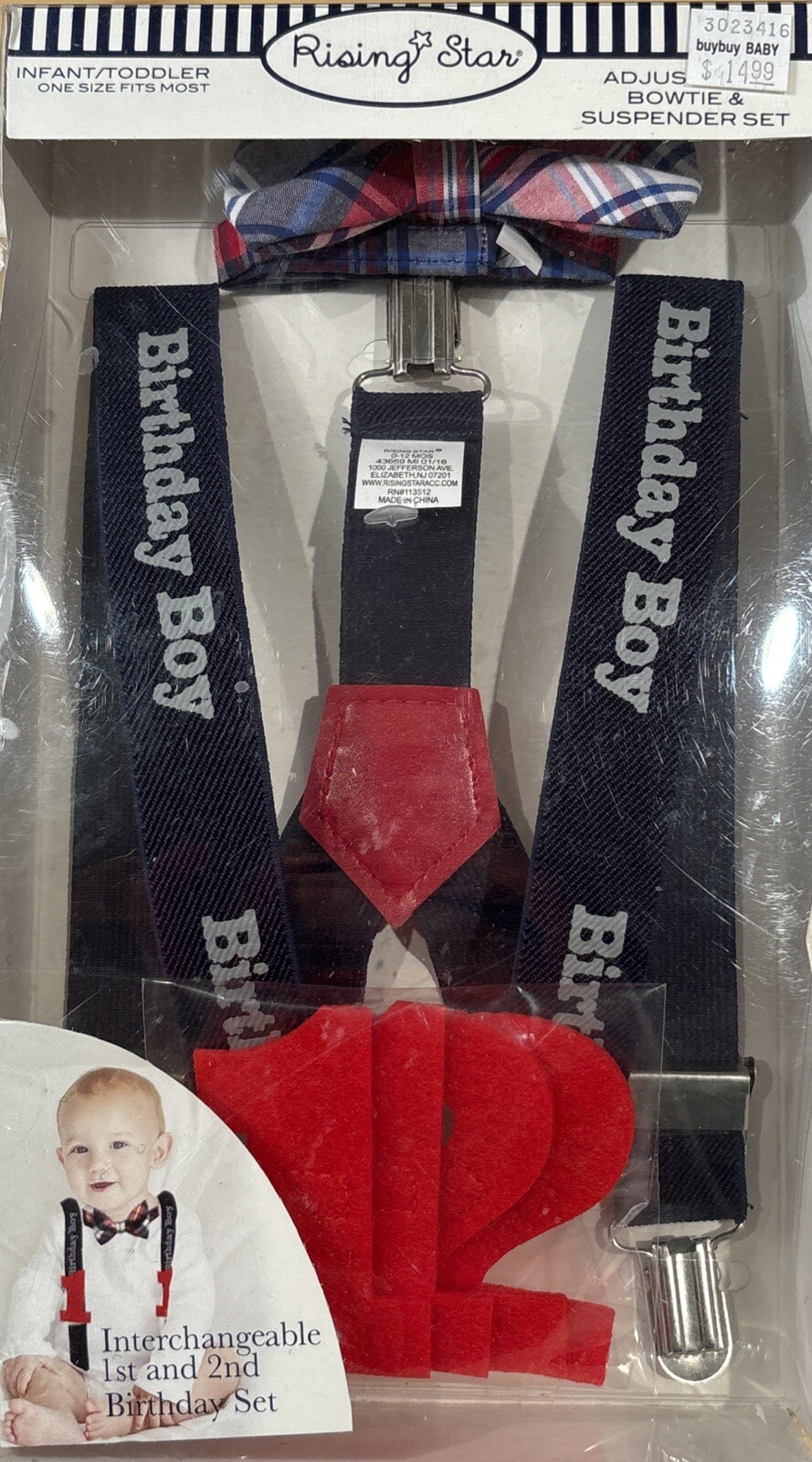 Suspender + Bow Tie Matching Set Birthday Boys Toddler Kids Baby First 1st 2nd