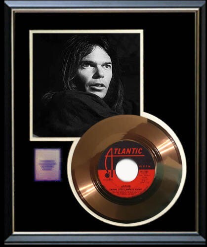 NEIL YOUNG GOLD RECORD CSNY 45 RPM  "HELPLESS"  RARE NON RIAA AWARD