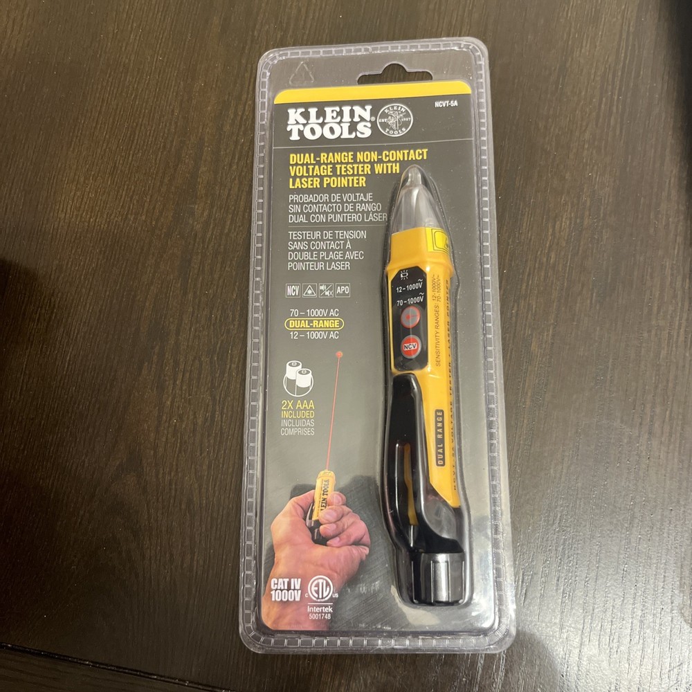 Klein Tools NCVT-5A Dual-Range on-Contact Voltage Tester With Laser Pointer