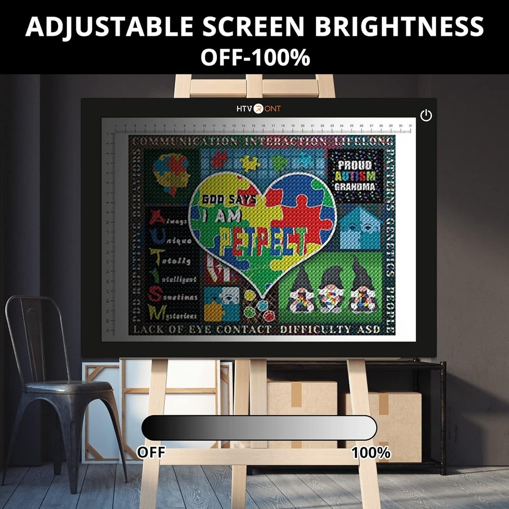 A4 Ultra-Thin LED Light Pad with Adjustable Brightness for Drawing and Tracing