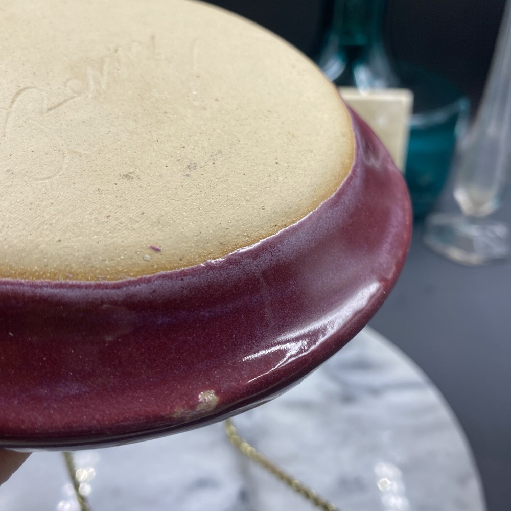 Ceramic Garlic Grater Zester Plate Signed