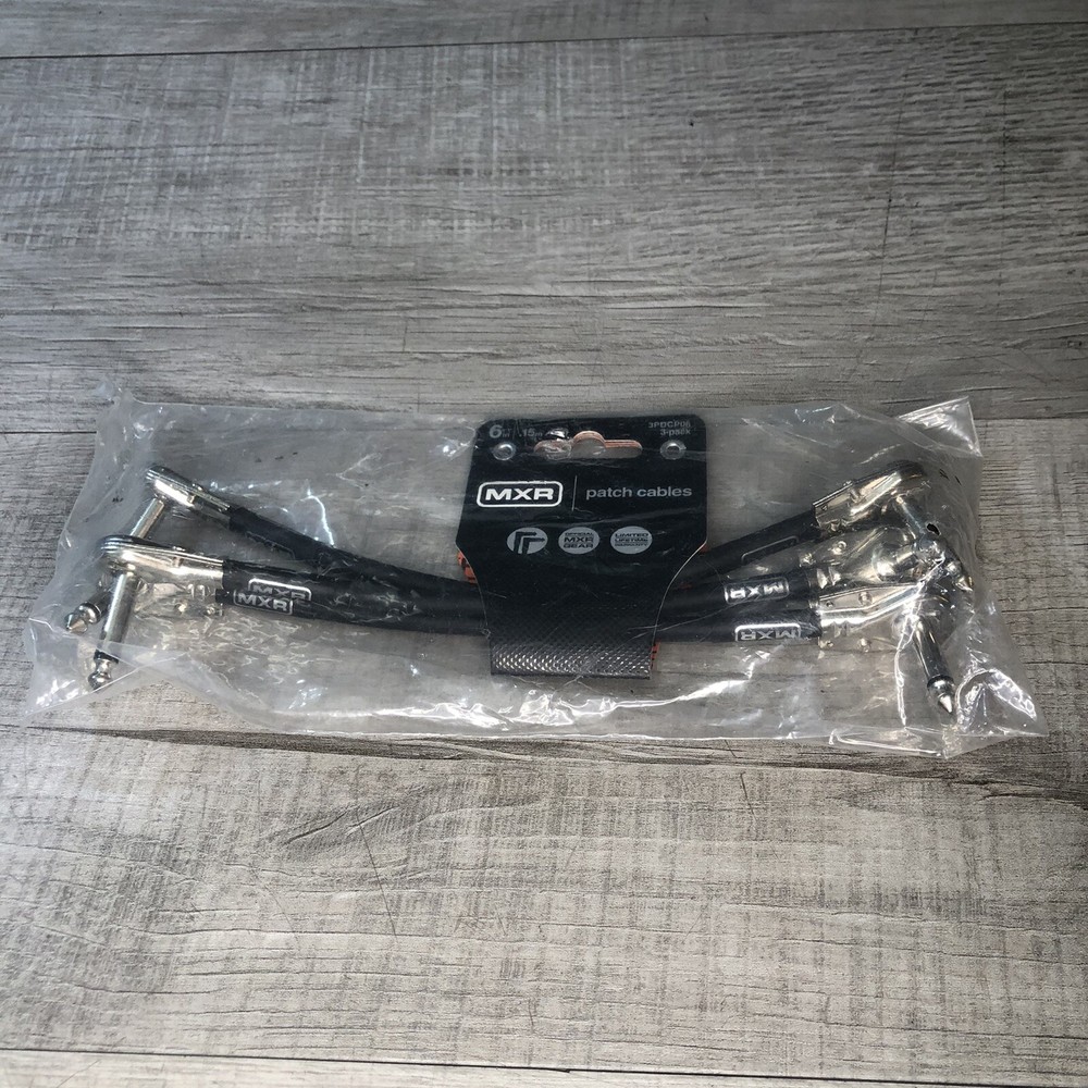 Patch Cables MXR 6 inch (~152mm) 3 Pack 1/4" Angled Flat ( pancake ) ends