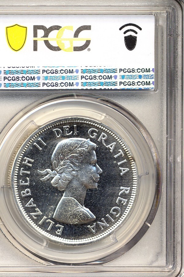 1964 PCGS PL65 CANADA CONFEDERATION NO DOT SILVER DOLLAR