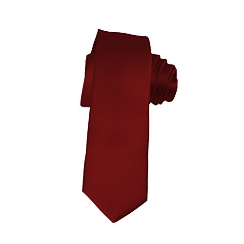K. Alexander Skinny Ties - Multiple Solid Colors - Classic 2" width Burgandy