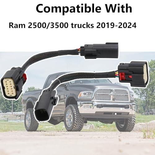 2Pcs Halogen to LED Taillight Adapter Conversion Wiring Harness Fit for Ram