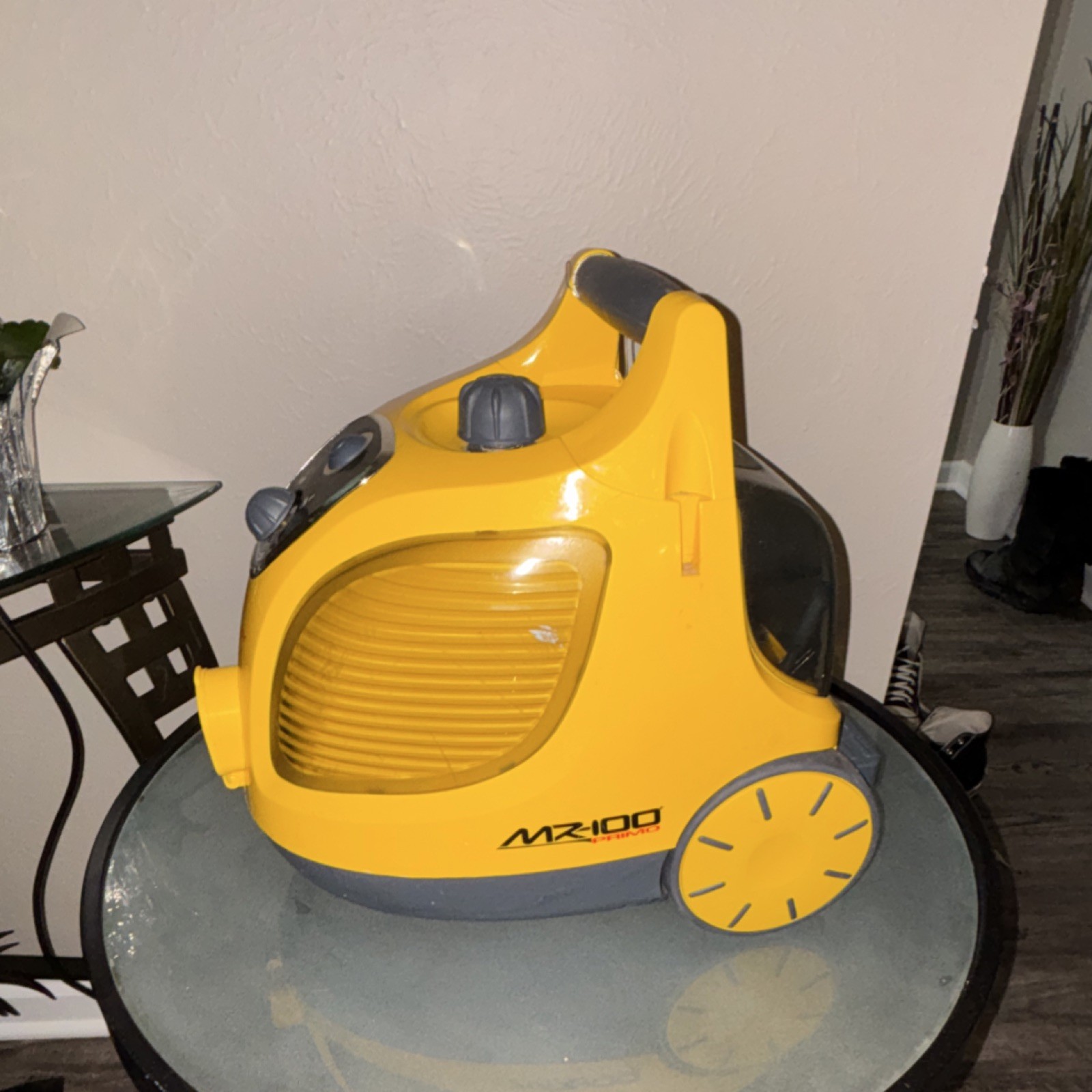 Vapamore MR-100 Primo Canister Steam Cleaner Yellow Wheels Brush