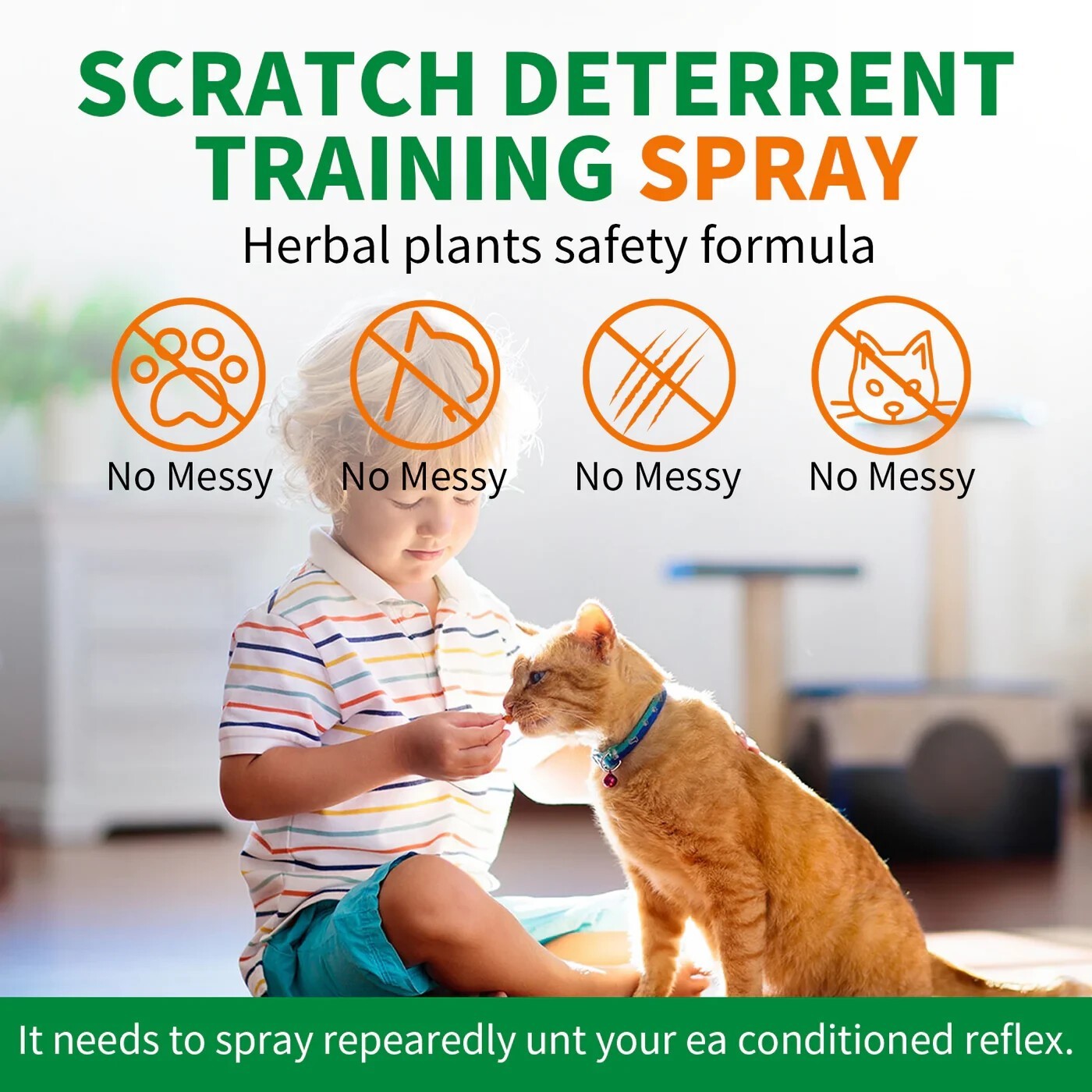 2-in-1 Cat & Kitten Training Aid | Cat Deterrent Spray for In/Outdoor 120 ML