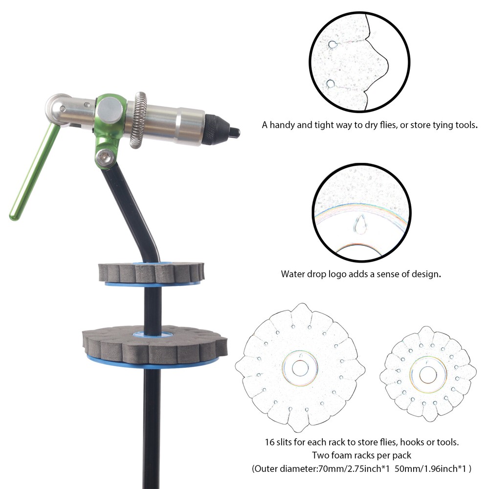 Maxcatch 2Pcs Fly Tying Vice Drying Racks Fly Tying Tools EVA Hooks Organization