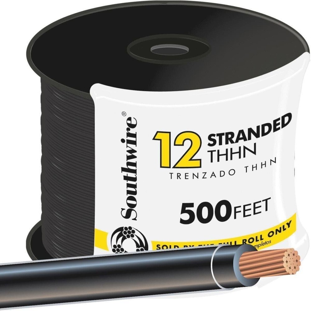 Southwire 500' 12Str Blk Thhn Wire