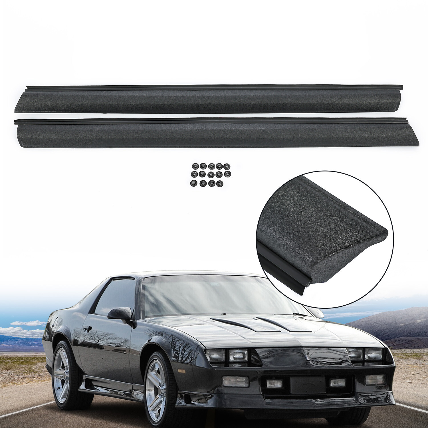 For Camaro / Firebird DP92 1982-1992 Inner Door Panels Top Rails w/ Window Felt