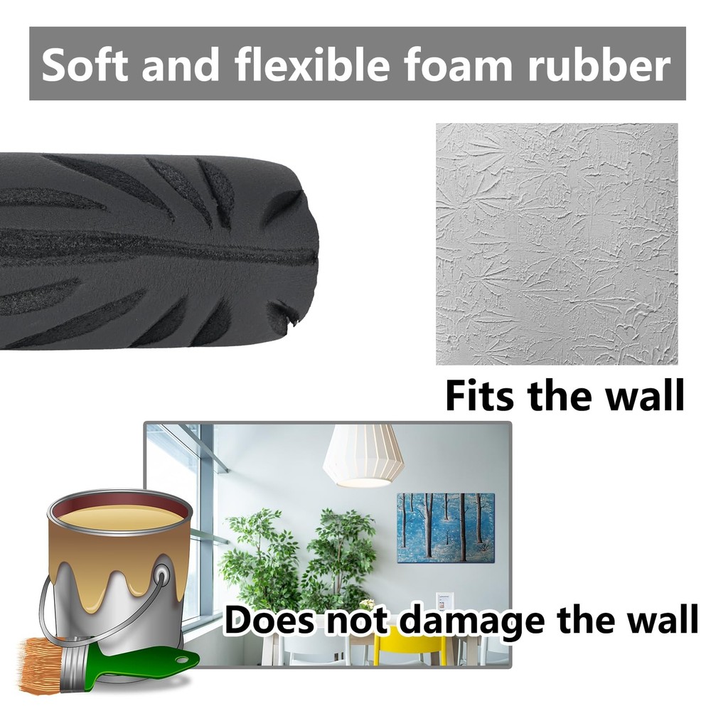 9" Drywall Texture Roller - Professional Drywall Pattern Roller for Walls & C...