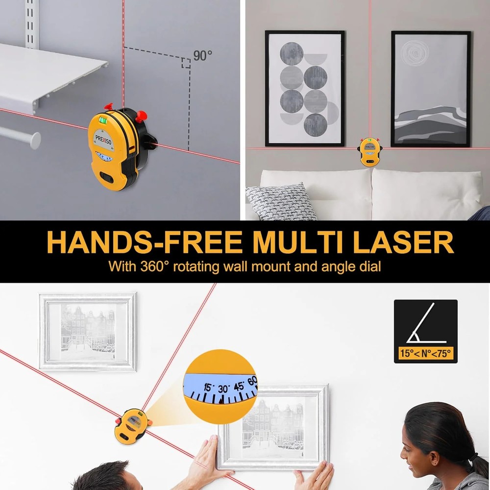 Multi Surface Laser Level LED Light Vial, 30Ft Horizontal & Vertical Lin