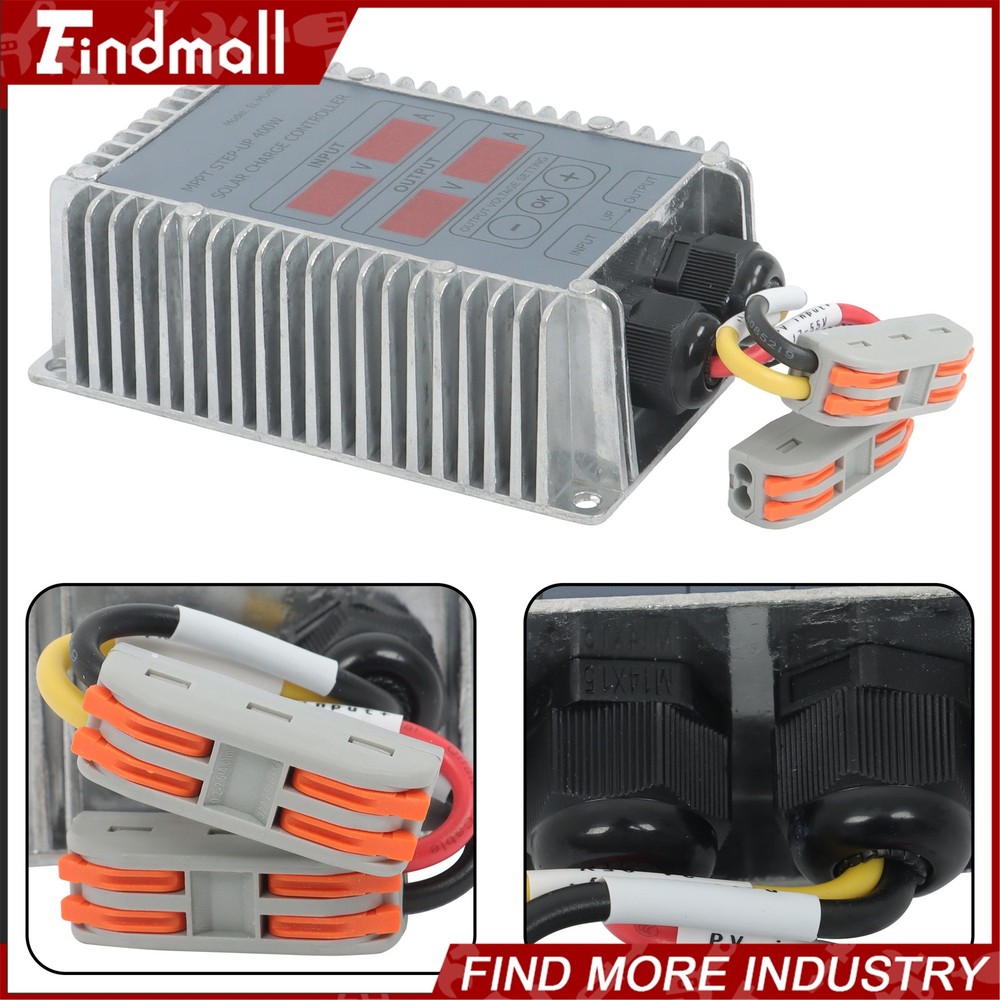Findmall Solar Battery Charge Controller Boost MPPT Voltage Adjustable 400W