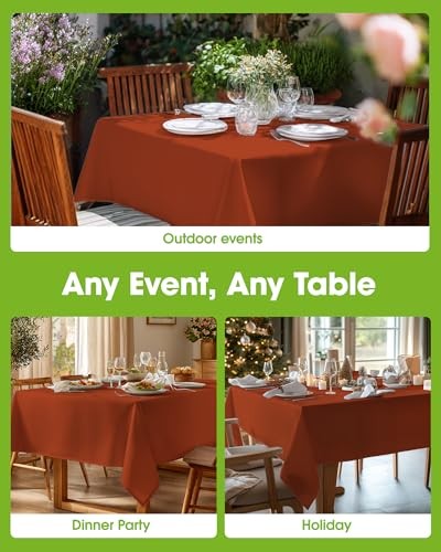 Rectangle Table Cloth 60" x 84" – Fall Thanksgiving Tablecloth Offers 1 Rust
