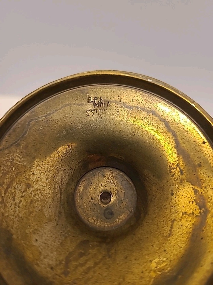 E.P. Brass Silverplate India Wine Goblet 7 1/2" H
