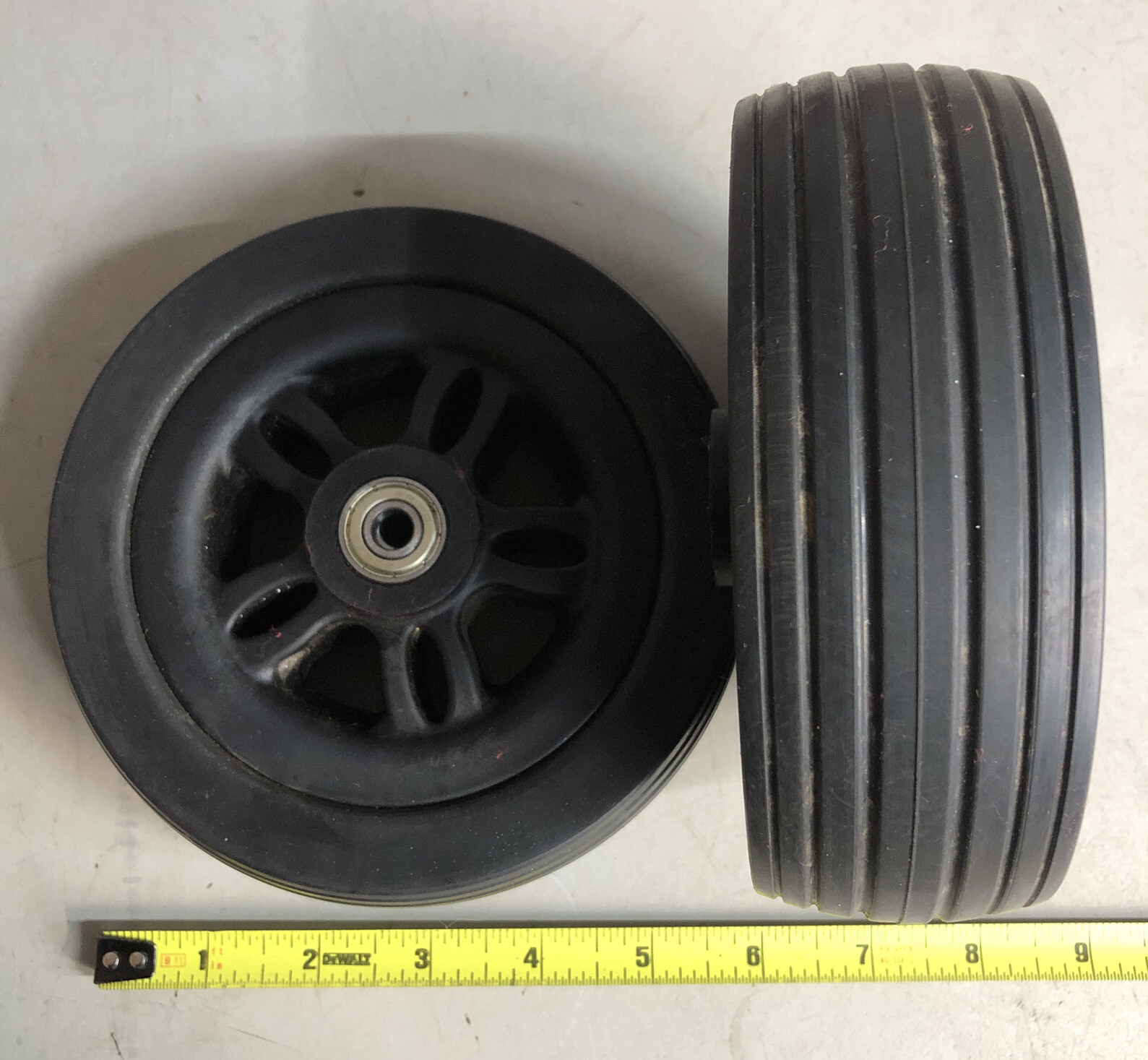 (2) Front Anti-Tip / Rear Caster Wheels tire/rim black for Jazzy 614 EVO 614 HD