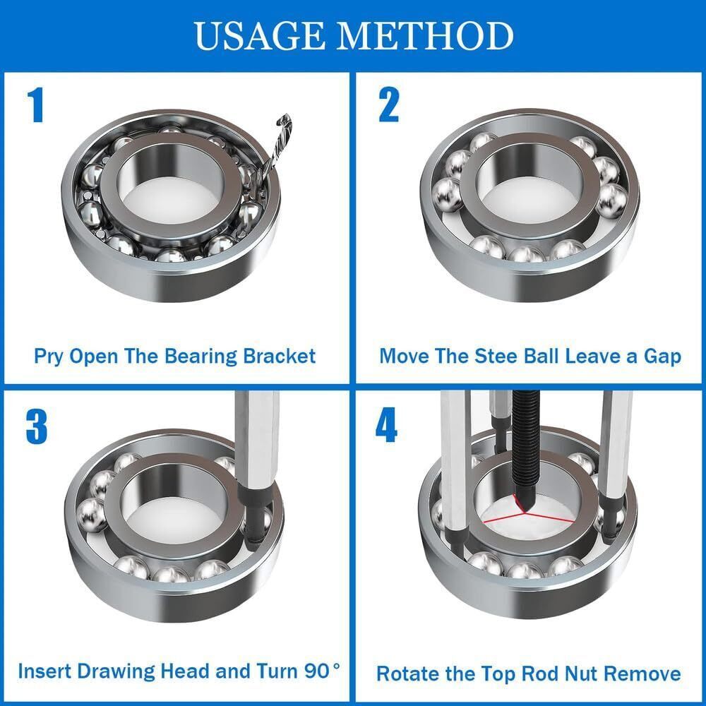 Three-jaw Puller Kit Inner Hole Removal Tool Bearing Disassembly with Box