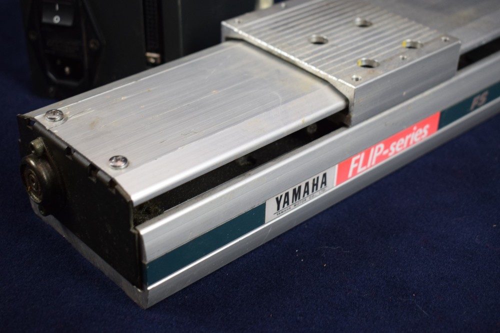 Yamaha DRC2 robot controller with Flip Series FS-250 linear slide robot actuator