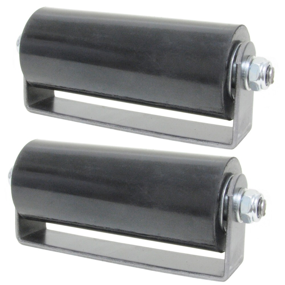 6" Sliding Gate Guide Roller Hard Rubber Roller With Removable Axle Bolt Pair
