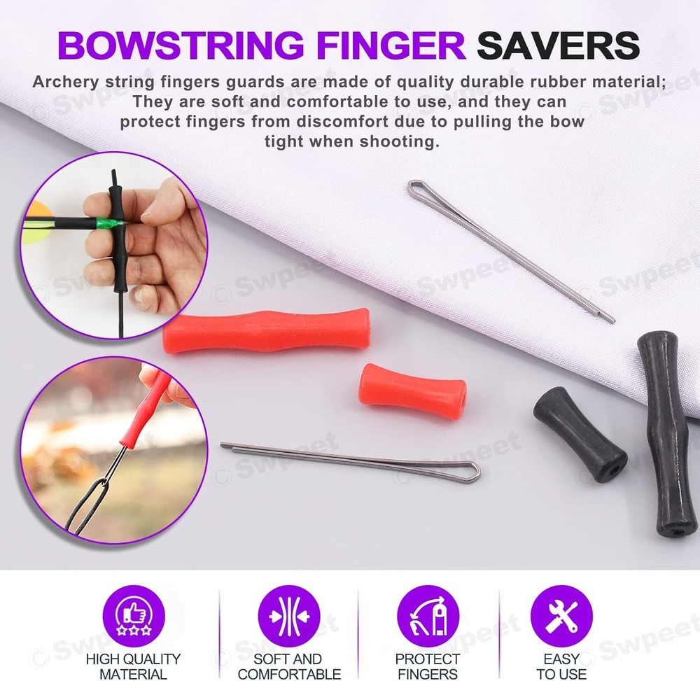 Swpeet 17Pcs Archery Bow String Tools Kit, Nocking Buckle Plier,...