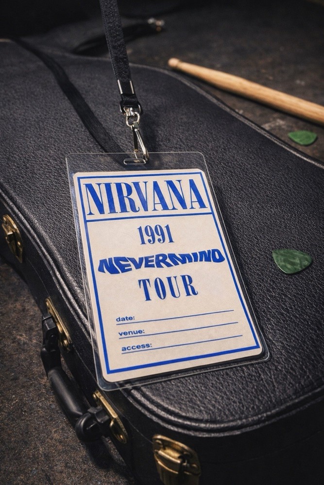 Nirvana 1991 Tour 3.5”x5.5” Access Laminate Pass
