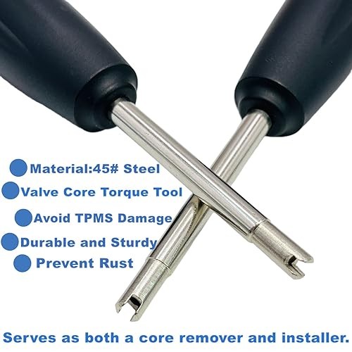 2 Pieces Valve Core Torque Tool, Avoid 2Pieces Valve Core Torque Tool（Black）