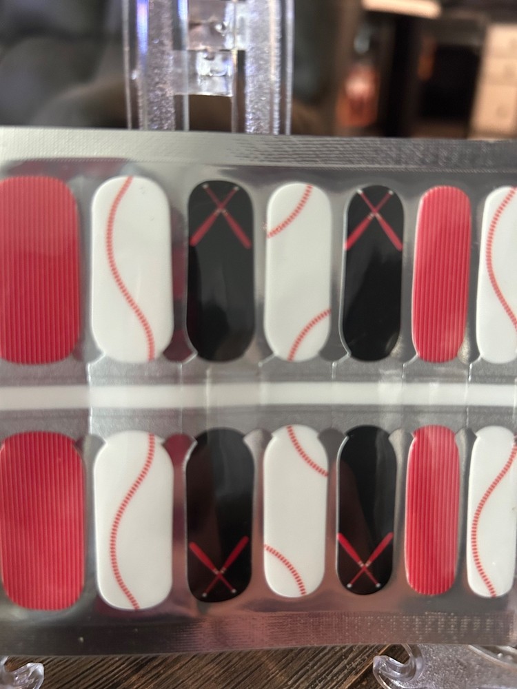 baseball themed nail polish sticker