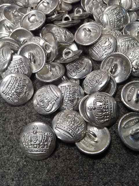 WWI German Overcoat Button 1915 in silver, unpainted 22MM buttons by the each