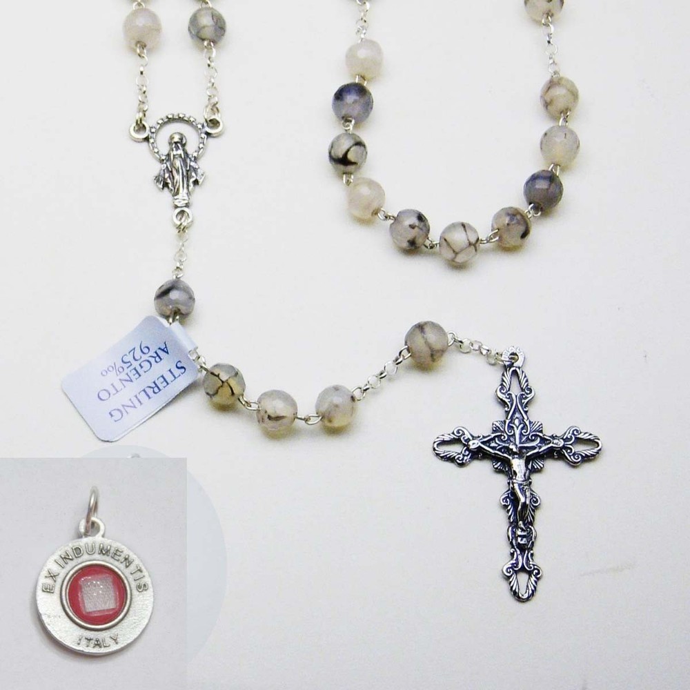 Faceted Smokey Quartz Gemstone Rosary / Sterling Silver