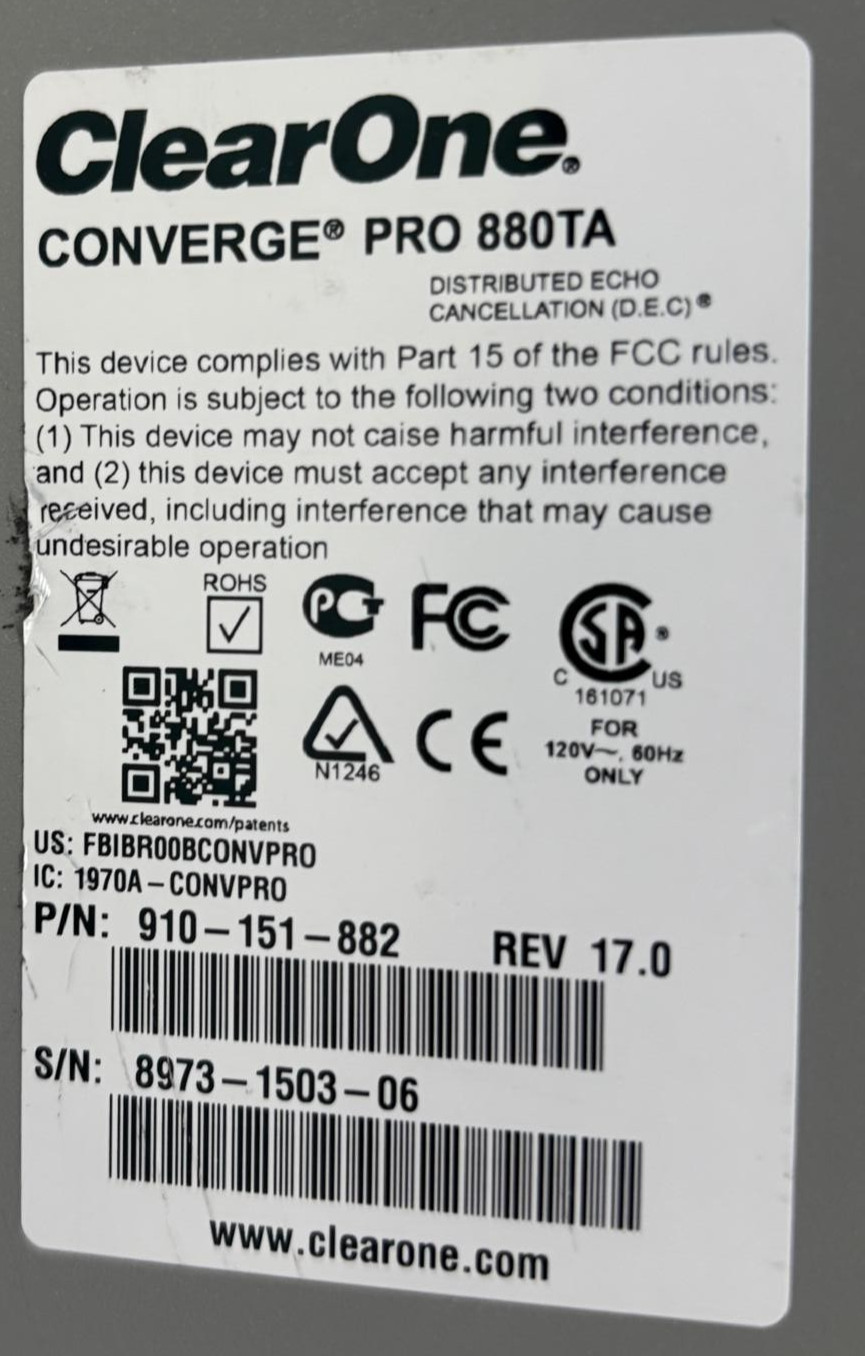 ClearOne Converge Pro 880TA Conferencing System