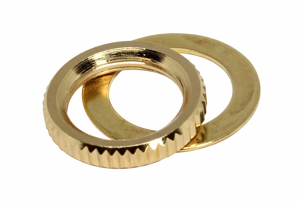 Toggle Switch Nut and Washer US Fine Knurl for Switchcraft Toggle Switch - Gold
