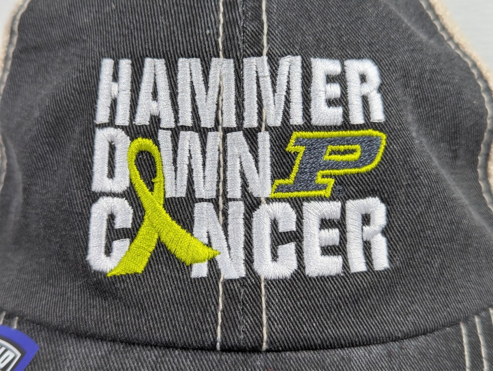 Purdue Boilermakers - HAMMER DOWN CANCER - Adjustable Snapback Hat / Cap - Train