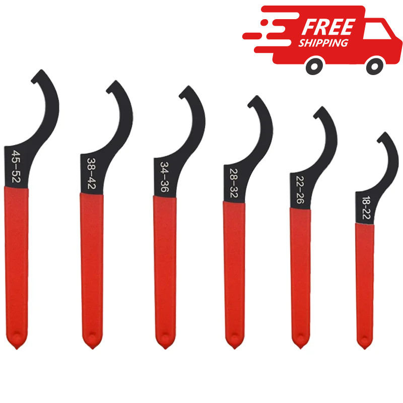 6x Coilover Spanner Wrench Set Adjustable C-Shape Shock Spanner Hook Wrench Tool