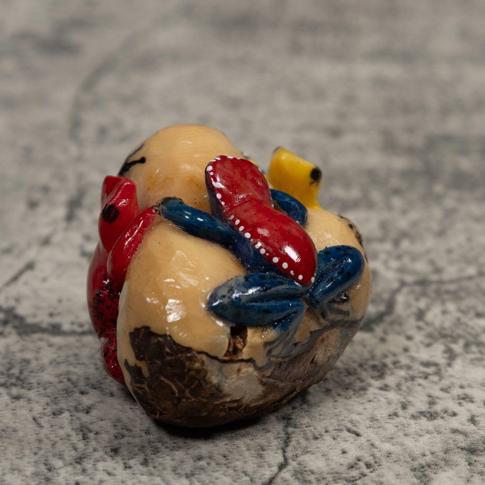 Multiple Poison Dart Frog Tagua Carving