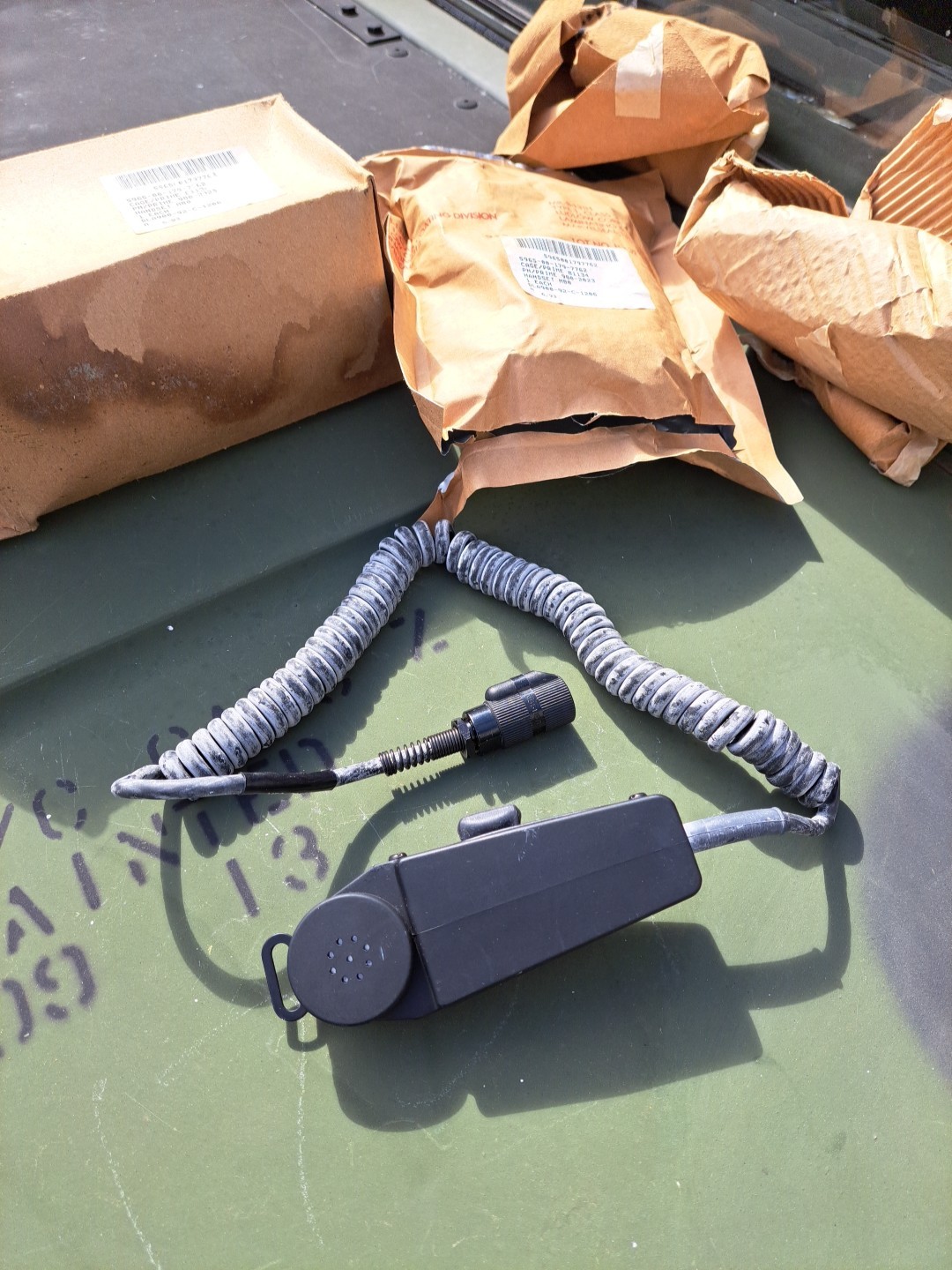 NOS Vintage  M80/U Dynamic Radio Microphone Handset ARMY NAVY Old Style Plug M80