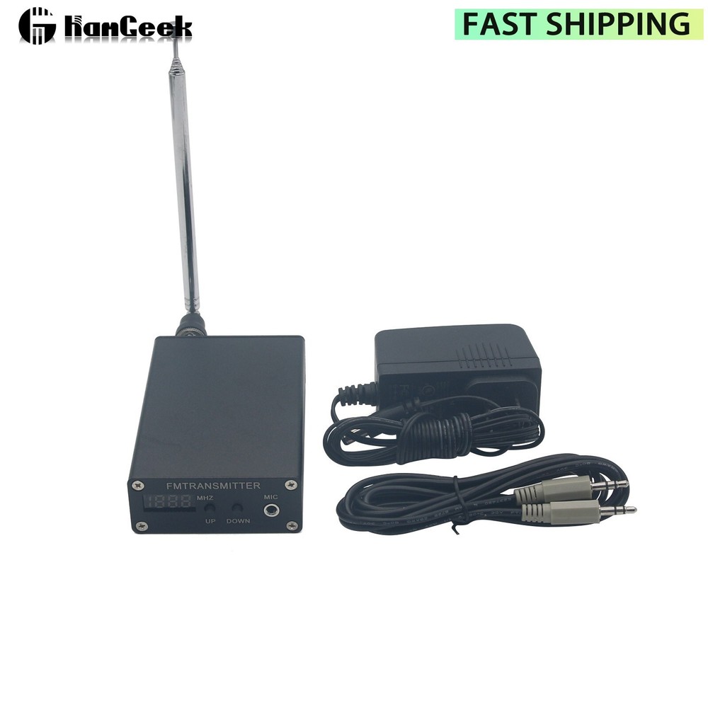 PLL Stereo FM MP3 Transmitter Mini Radio Station w/ Adapter Antenna Shield Wire