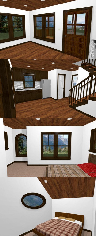16x16 Tiny House -- 2 bedroom -- 697 sqft -- PDF Floor Plan -- Model 20A