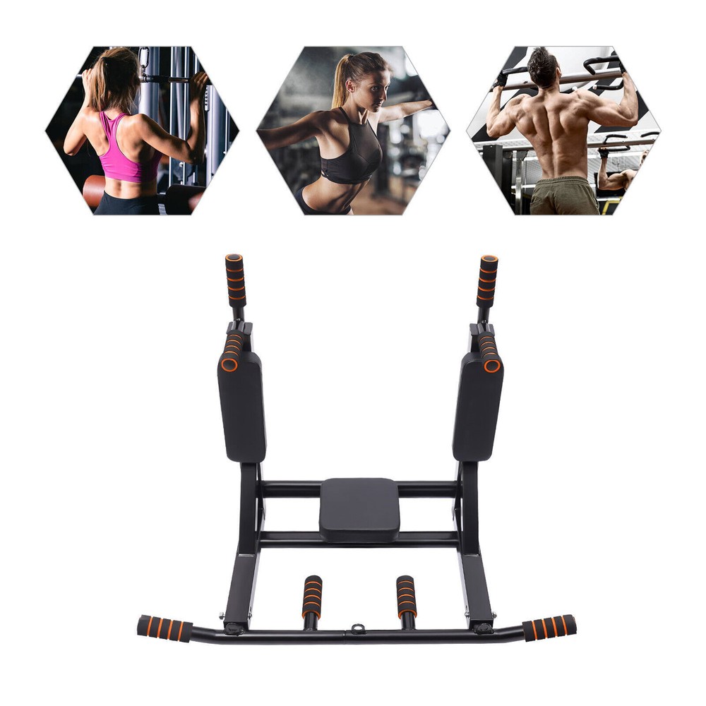 Pull Up Bar Raise Dip Station Vertical Knee Exercise Equipment Home Wall-Mount