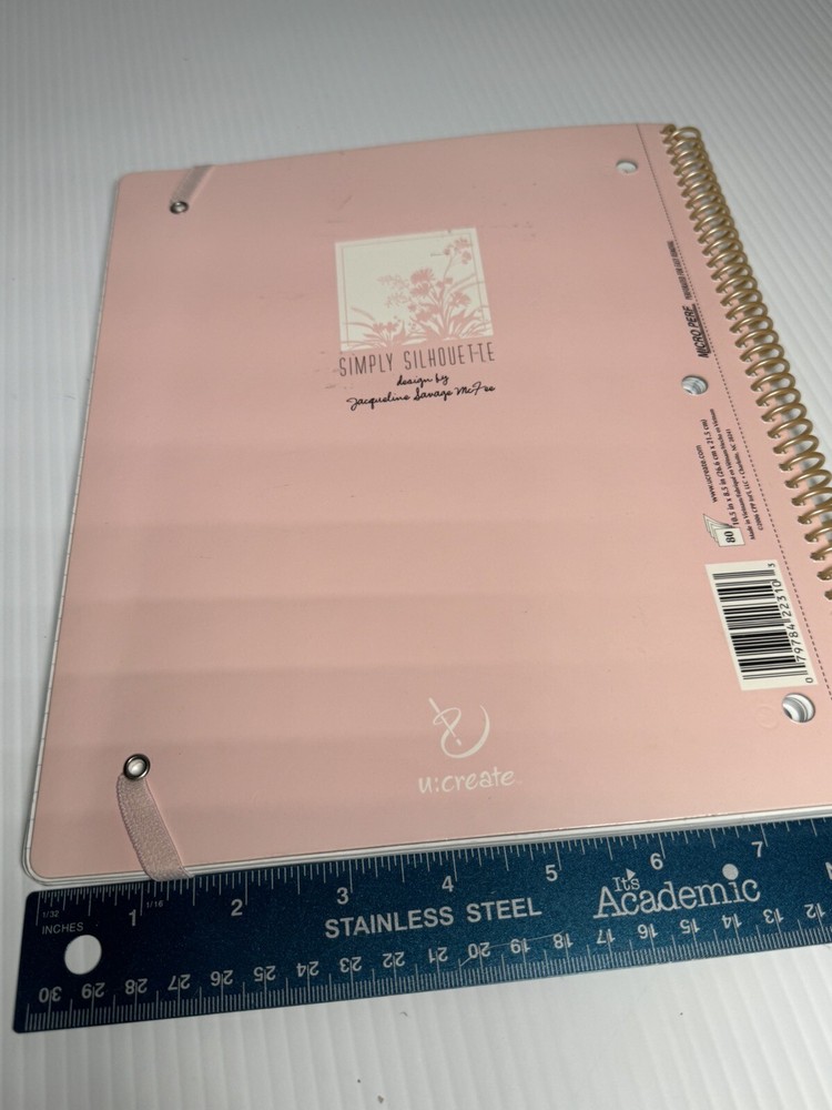 Pink & White Flower Lined Notebook Unused