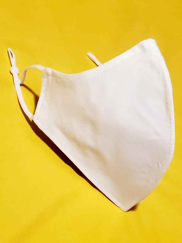 Handmade White Adjustable Face Mask