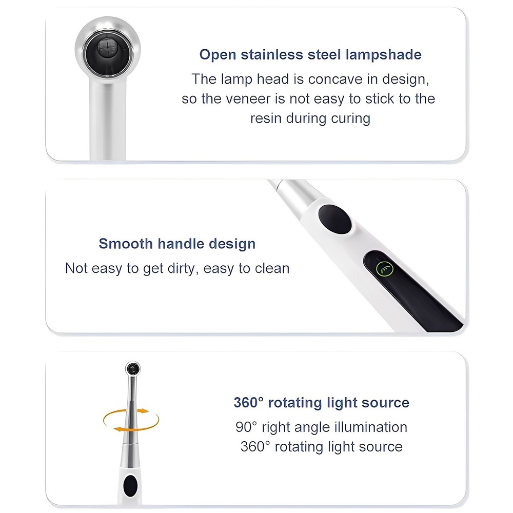 Dental LED Light Cur Lamp Cordless 1 Second Fast Curing Light 4 Modes